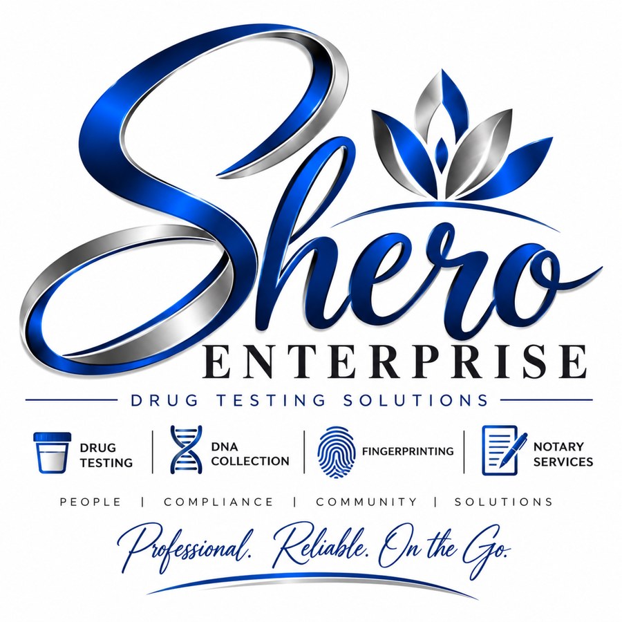 Shero Enterprise logo: Drug Testing Solutions. Professional. Reliable. On the Go.